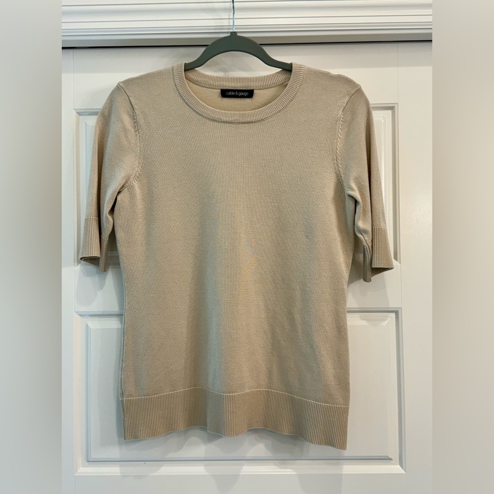 Cable & Gauge Cream Knit Top